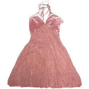 Beautiful Bebe Dusty Pink Dress Velvety Top